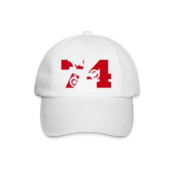 Moto 74 motard - Baseball Cap - white/white - Front