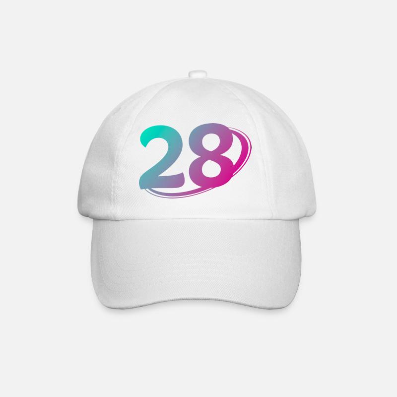 Number 28 multicolor - Baseball Cap - white/white