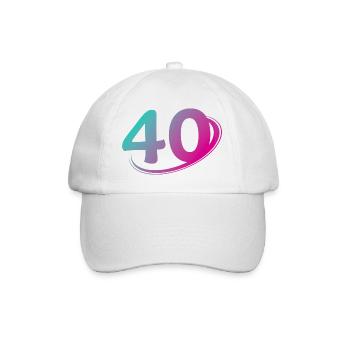 Number 40 multicolor - Baseball Cap - white/white - Front