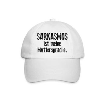 Sarkasmus ist meine Muttersprache - Baseballkappe - Weiß/Weiß - Vorne