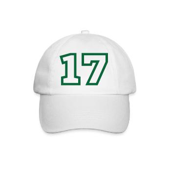 Number 17 green sport - Baseball Cap - white/white - Front