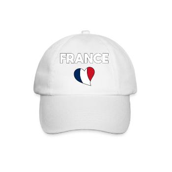 FRANKREICH Flagge und Emblem von Frankreich. Ertragen - Baseballkappe - Weiß/Weiß - Vorne
