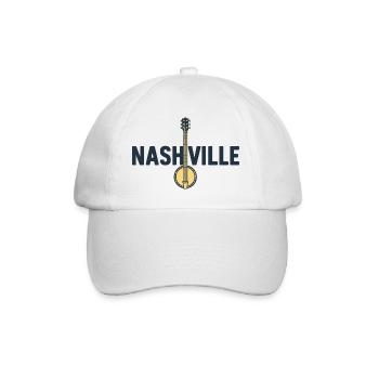 Banjo Gitarre Bluegrass Musik Nashville - Baseballkappe - Weiß/Weiß - Vorne