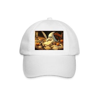 charmanter Geist schreibt Halloween-Einladungen - Baseballkappe - Weiß/Weiß - Vorne