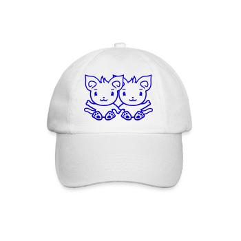 Deux chats heureux 2 amis Couple Équipe Couple - Casquette classique - blanc/blanc - Devant