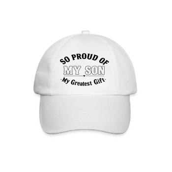 My son, my greatest gift - Baseball Cap - white/white - Front