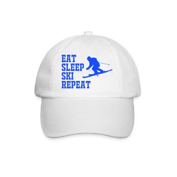 SKI EAT SLEEP REPEAT - Baseballkappe - Weiß/Weiß - Vorne