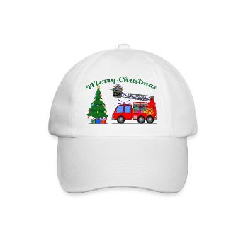 camion de pompiers Joyeux Noël - Casquette classique - blanc/blanc - Devant