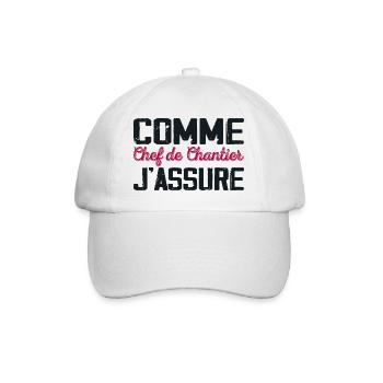 Als Site Manager Humor Gift - Baseballkappe - Weiß/Weiß - Vorne