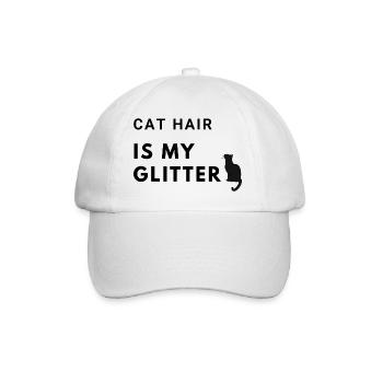 cat hair is my glitter - Baseballkappe - Weiß/Weiß - Vorne