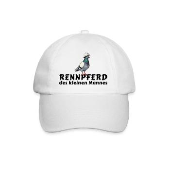 Tauben Shirt Tasse Hoodie Bergmann Rennpferd - Baseballkappe - Weiß/Weiß - Vorne