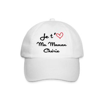 Je t'aime ma maman chérie - fête des mères - Casquette classique - blanc/blanc - Devant