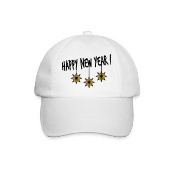 ETOILE. SAINT SYLVESTRE. BONNE ANNÉE. NOËL - Casquette classique - blanc/blanc - Devant
