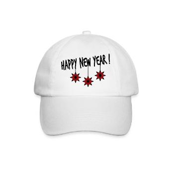 ETOILE. SAINT SYLVESTRE. BONNE ANNÉE. NOËL - Casquette classique - blanc/blanc - Devant