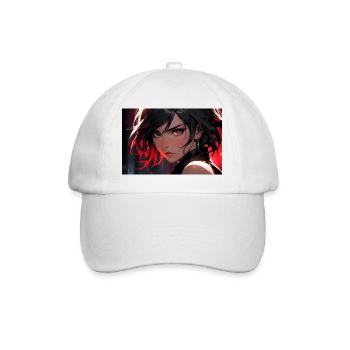 Rebellious femme fatale in red light - Baseball Cap - white/white - Front