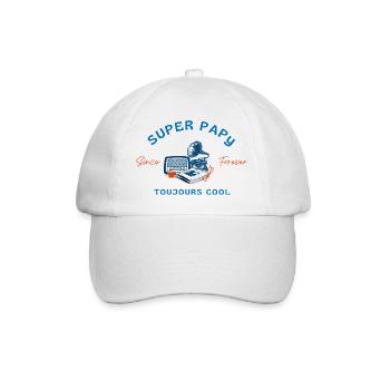 Super Opa immer cool - Opa Geschenkidee - Baseballkappe - Weiß/Weiß - Vorne