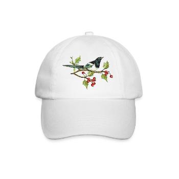 Bunter Vogel - Baseballkappe - Weiß/Weiß - Vorne