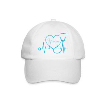 Infirmière - Infirmière - Battement de coeur - Casquette classique - blanc/blanc - Devant