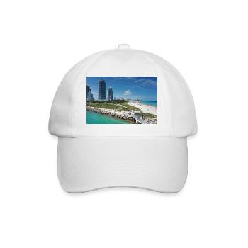 Miami Beach Piermit Wolkenkratzer - Baseballkappe - Weiß/Weiß - Vorne