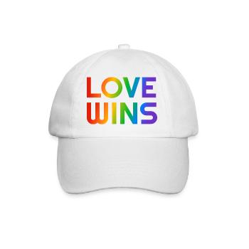 Liebe gewinnt Regenbogen LGBTQ schwul - Baseballkappe - Weiß/Weiß - Vorne