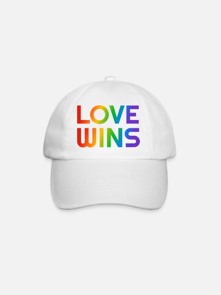 Liebe gewinnt Regenbogen LGBTQ schwul - Baseballkappe - Weiß/Weiß