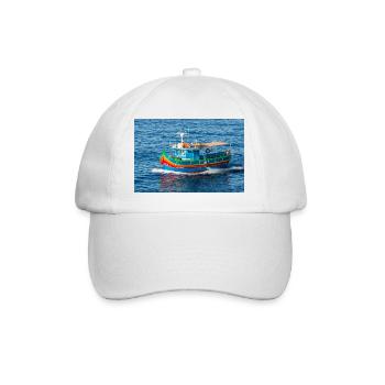 Malta traditionelles Fischerboot Luzzu - Baseballkappe - Weiß/Weiß - Vorne