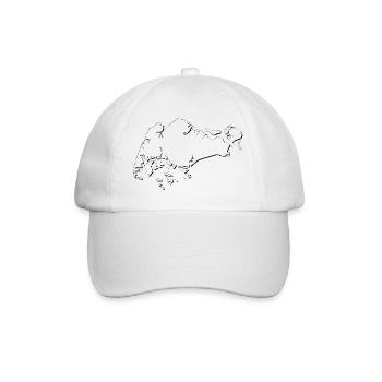 Singapore map as outline - Baseball Cap - white/white - Front