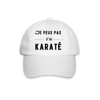 cadeau humour Je peux pas j'ai karaté - Casquette classique - blanc/blanc - Devant