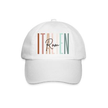 Italien Urlaub Rom Städtereise Geschenk - Baseballkappe - Weiß/Weiß - Vorne
