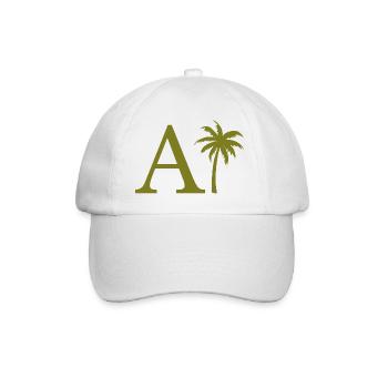 Letter A Green Palm - Baseball Cap - white/white - Front