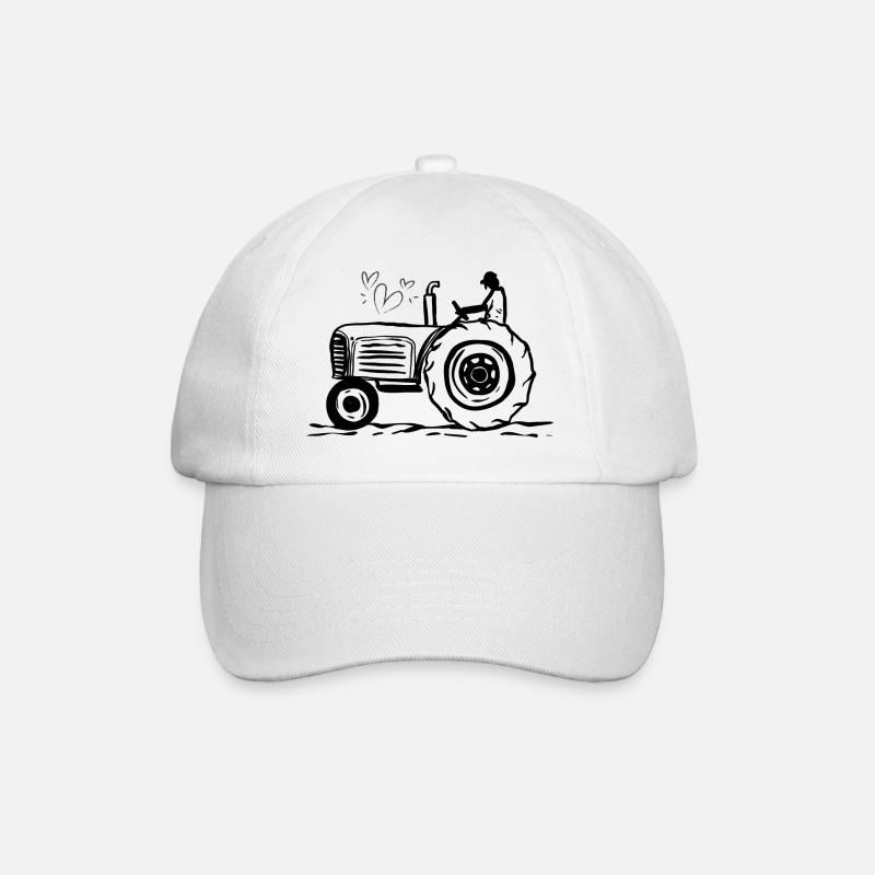 Traktor / Traktor / Traktor - Baseballkappe - Weiß/Weiß
