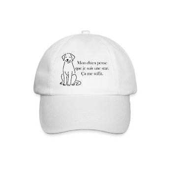 Mon chien pense que je suis une star - Casquette classique - blanc/blanc - Devant