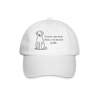 Un jour sans mon chien, c'est un jour perdu - Casquette classique - blanc/blanc - Devant