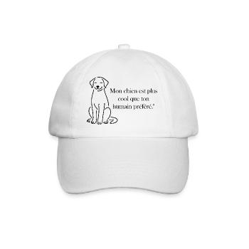 Mon chien est plus cool que ton humain préféré - Casquette classique - blanc/blanc - Devant