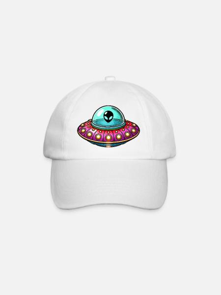 ufo comic - Baseballkappe - Weiß/Weiß