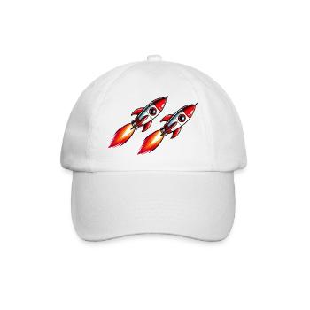 Bande dessinée fusée - Casquette classique - blanc/blanc - Devant