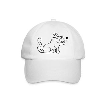 Cher chien tire la langue joyeusement - Casquette classique - blanc/blanc - Devant