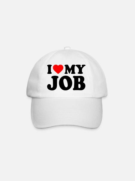 I love my job - Baseballkappe - Weiß/Weiß