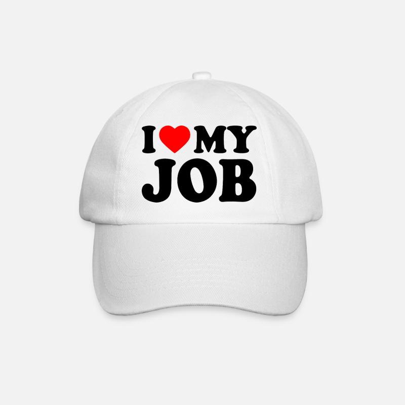 I love my job - Baseballkappe - Weiß/Weiß