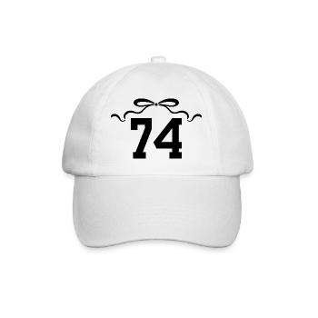 Nummer 74 Knoten - 74. Jahrestag - Baseballkappe - Weiß/Weiß - Vorne