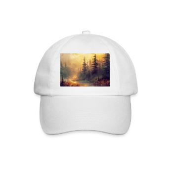 Poster Illustration Paysage de Forêt - Casquette classique - blanc/blanc - Devant