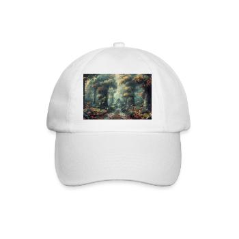 Poster Illustration Paysage de Forêt - Casquette classique - blanc/blanc - Devant