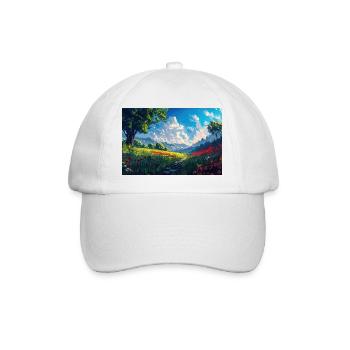 Nature Landscape Illustration Poster - Baseball Cap - white/white - Front