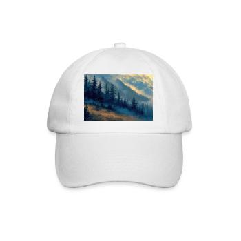 Poster Illustration Paysage de Montagne - Casquette classique - blanc/blanc - Devant