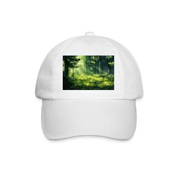 Poster Illustration Paysage de Forêt - Casquette classique - blanc/blanc - Devant