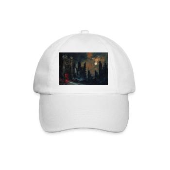 Poster Illustration Medieval Landscape in Ruins - Baseball Cap - white/white - Front