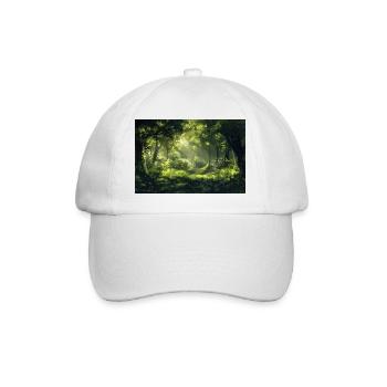 Poster Illustration Paysage de Forêt - Casquette classique - blanc/blanc - Devant
