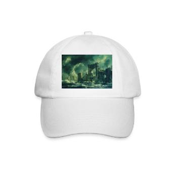 Ruined Landscape Illustration Poster - Baseball Cap - white/white - Front