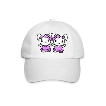 2 Lapins Fille Jolie Arc Femme Lapin Petit - Casquette classique - blanc/blanc - Devant