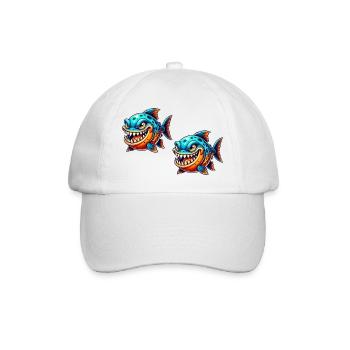 Piranha Bande dessinée Poisson 2 - Casquette classique - blanc/blanc - Devant
